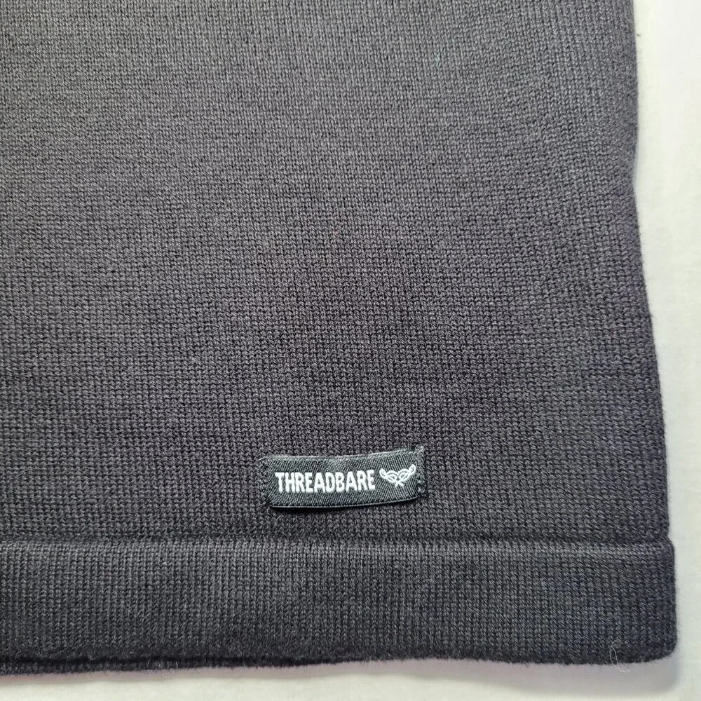 Threadbare Mens Black Striped Crew Neck Knit Sweater XL Academia Preppy NEW - Picture 8 of 12